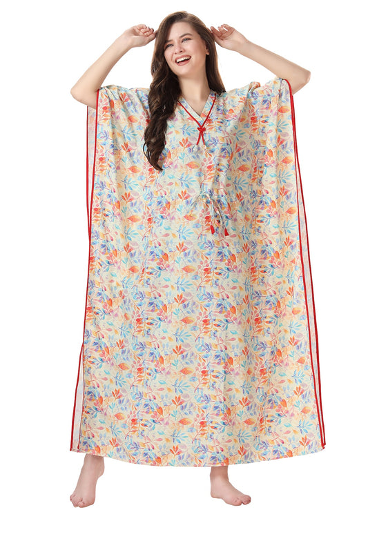 Floral Flowy Kaftan Dress