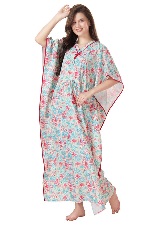 Floral Flowy Kaftan Dress