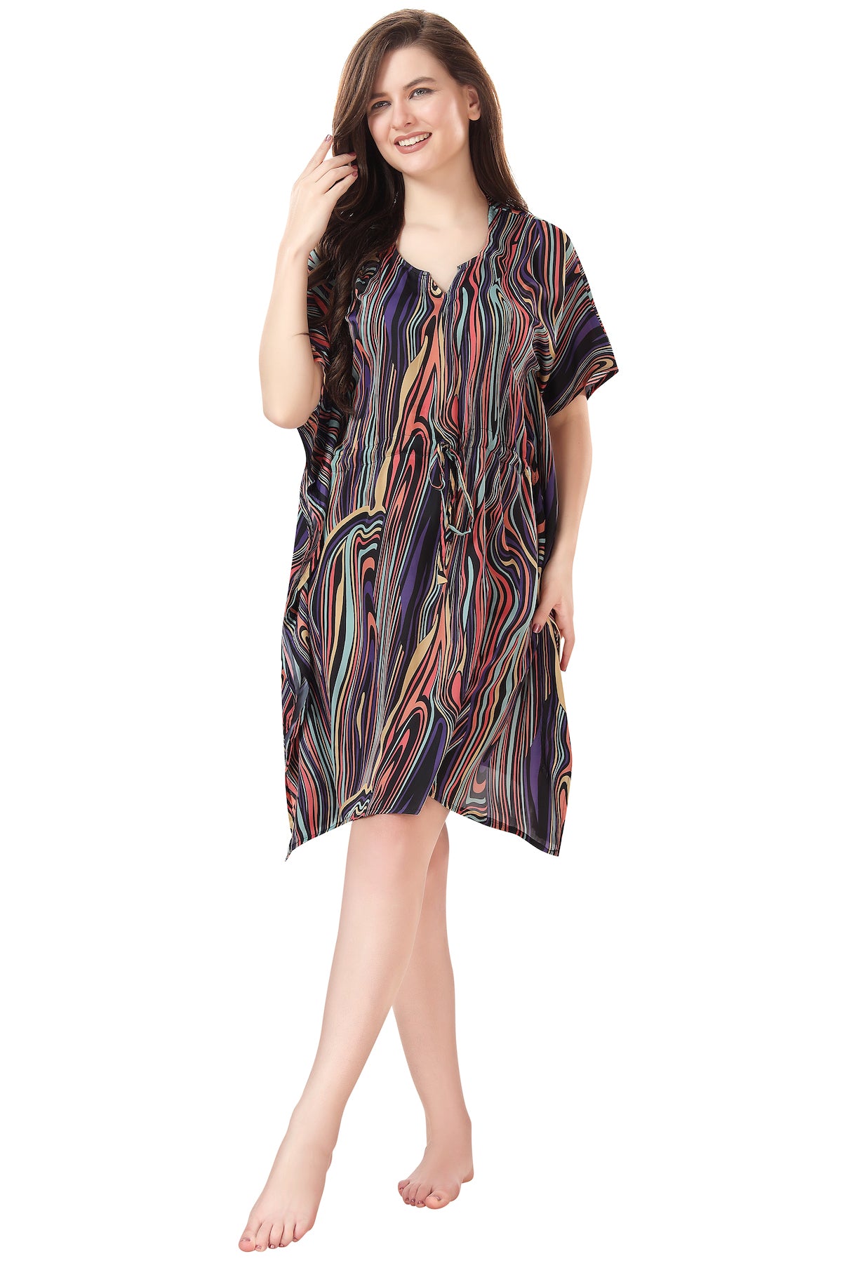 Issa Vibe Multicolor Short Kaftan Beachwear/Loungewear