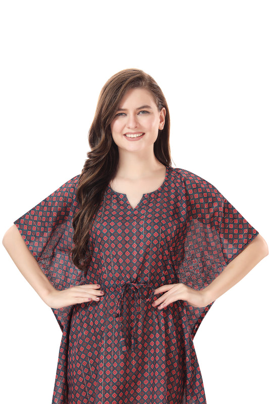 Pretty Abstract Printed Short Kaftan Beachwear/Loungewear