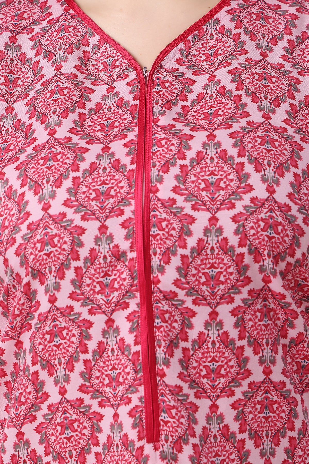 Floral Sleeveless Summer Night Gown - Pink