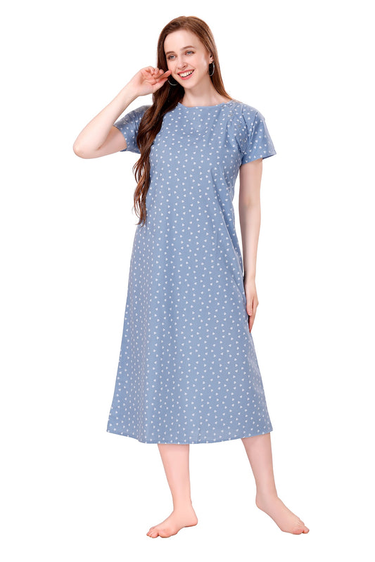 Heart Feeding Nighty - Blue