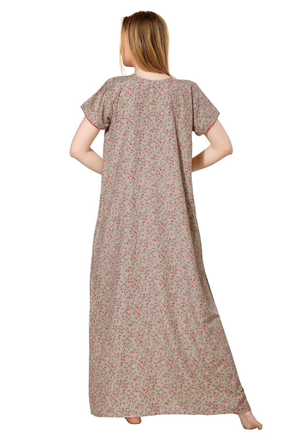 Pleated Feeding Night Gown - Brown