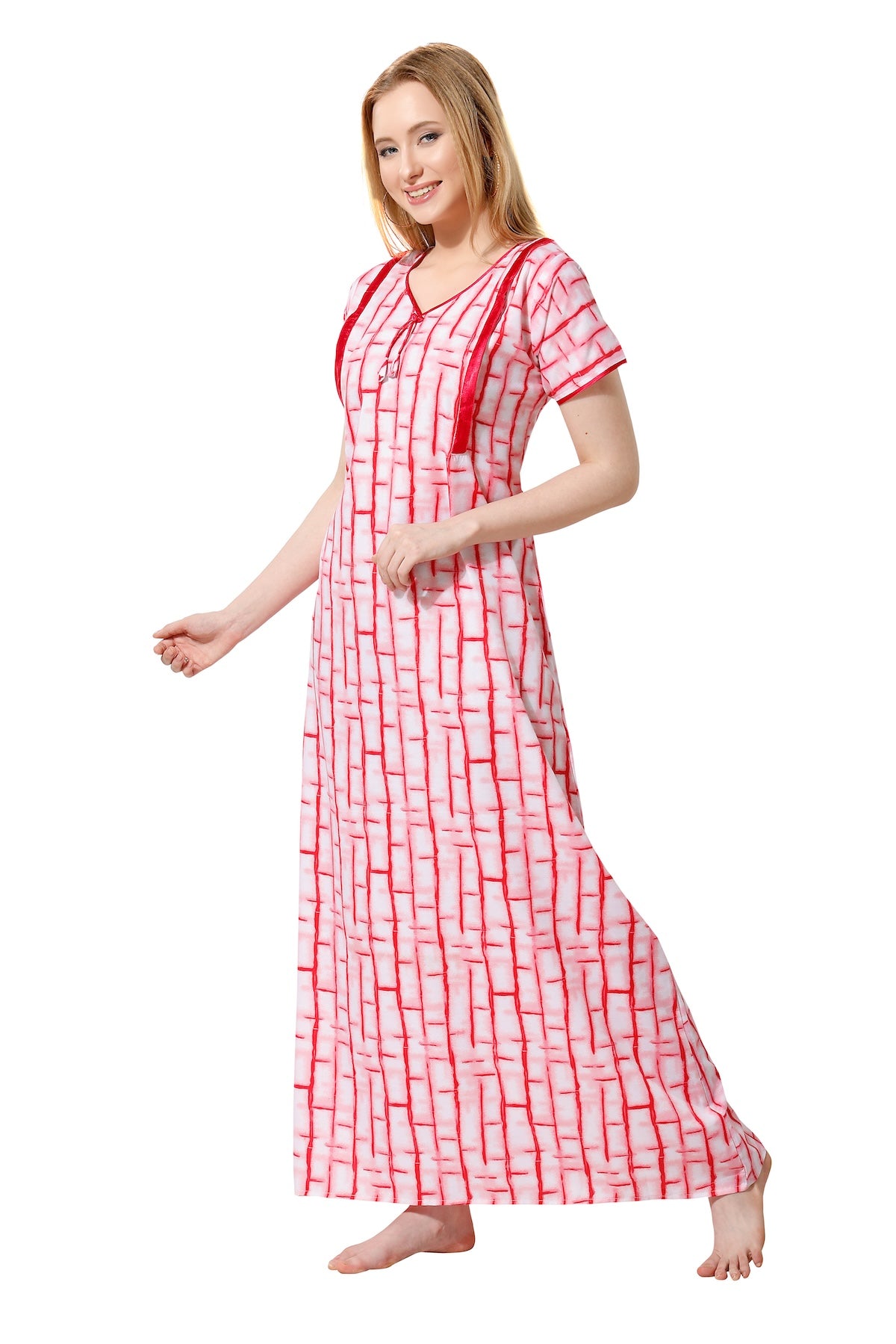 Printed Feeding Nighty - Pink