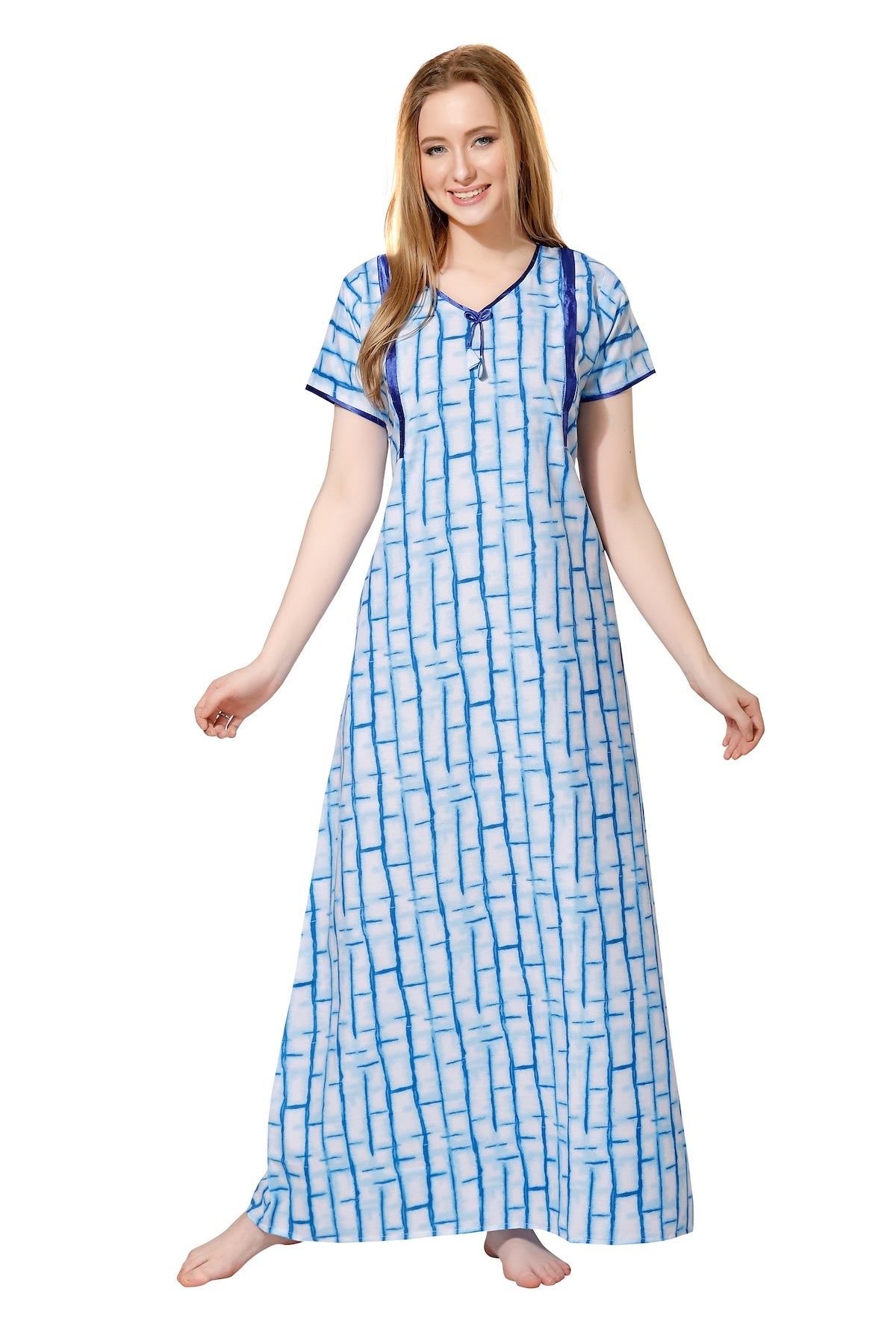 Printed Feeding Nighty - Blue