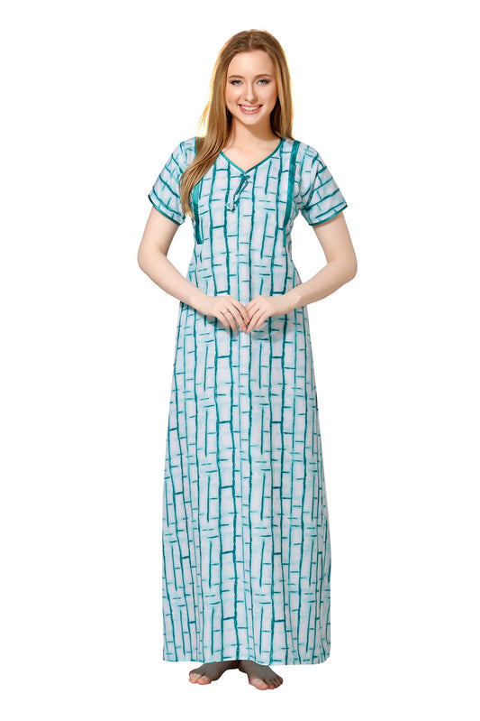 Printed Feeding Nighty - Green
