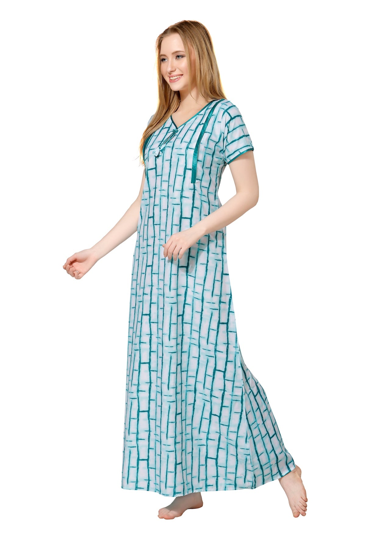 Printed Feeding Nighty - Green