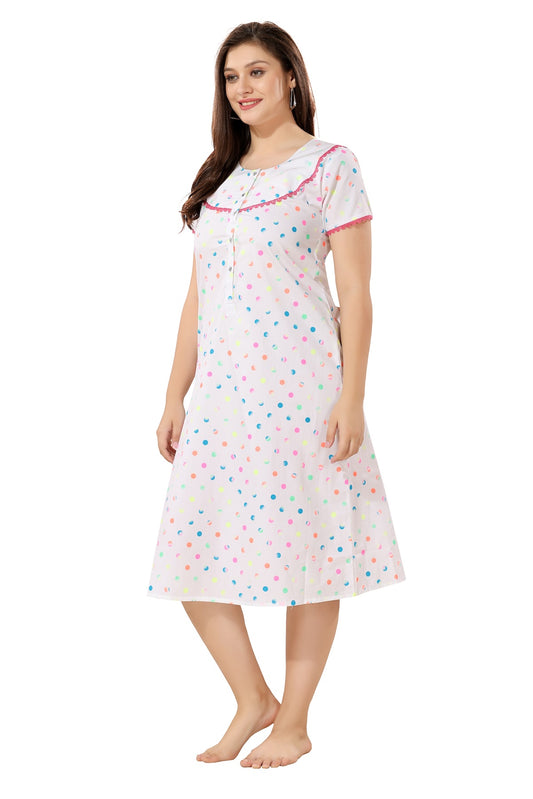 Polka Dots Maternity Nighty - Nighty