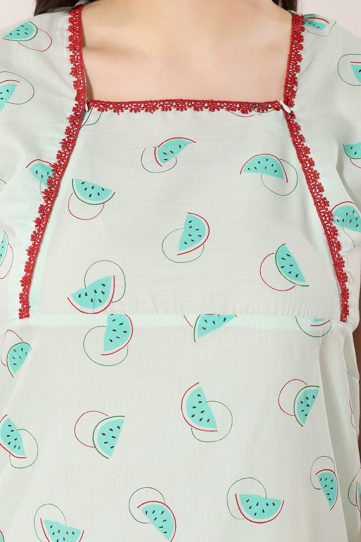 Cute Watermelon Feeding Nightdress - Green