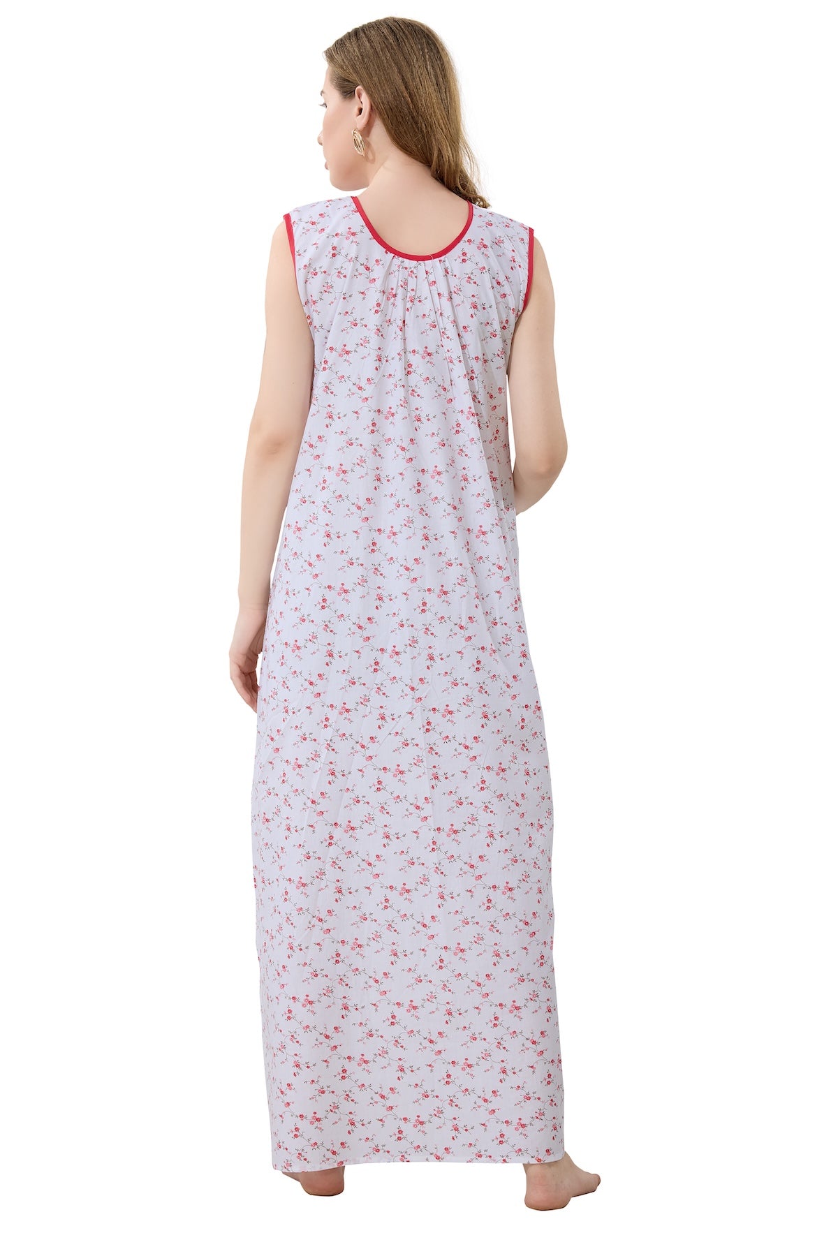 Summer Cool Sleeveless Nighty - Red