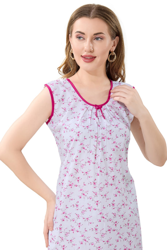 Summer Cool Sleeveless Nighty - Pink