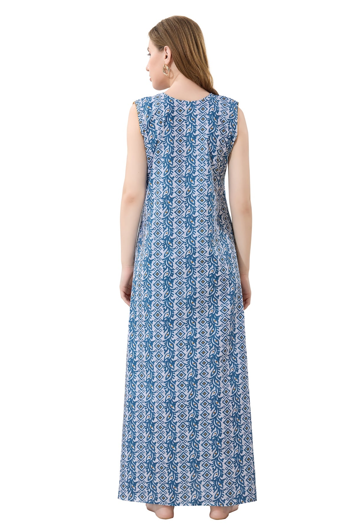 Summer Vibe Sleeveless Nighty - Blue