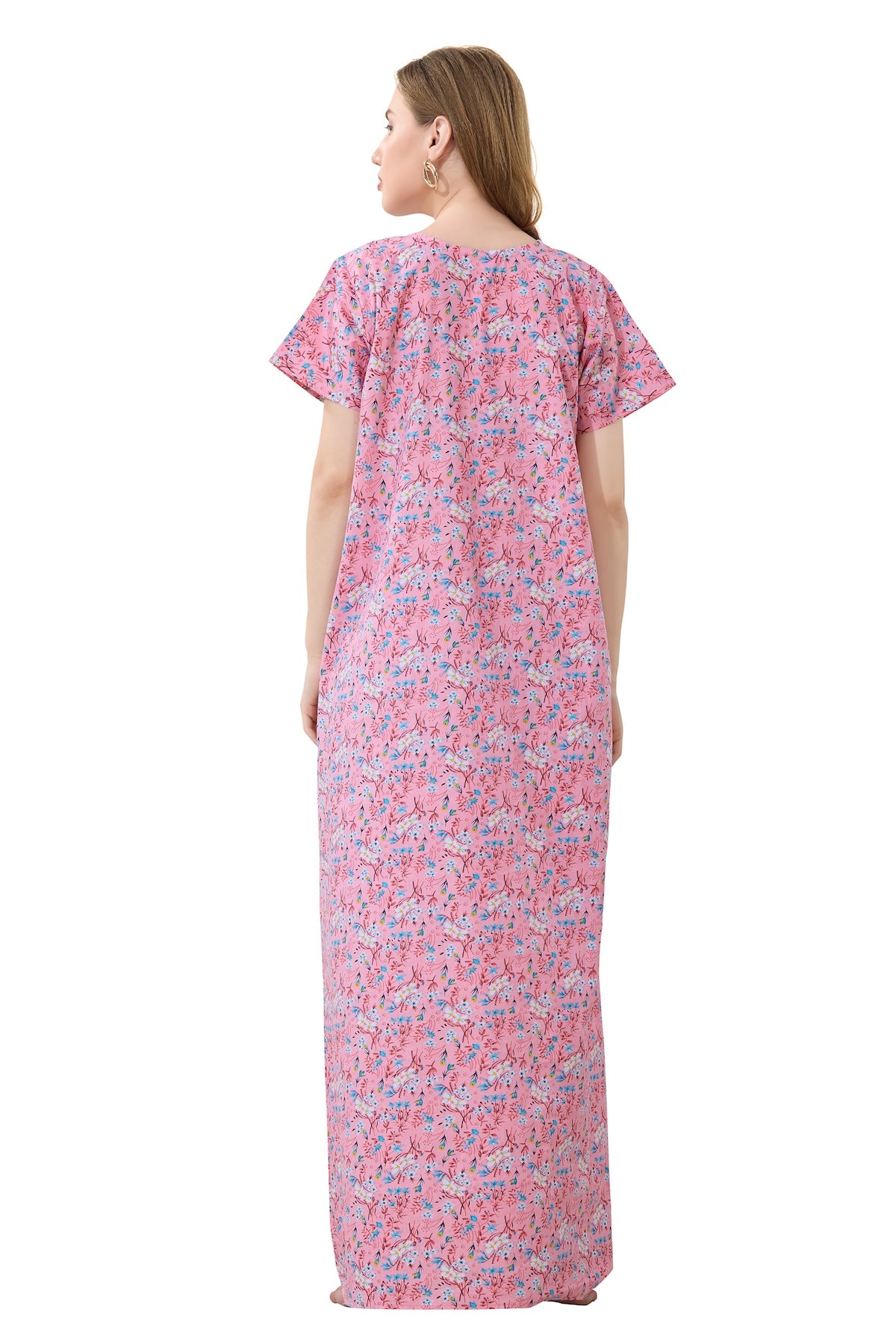 Floral Plus Size Nighty - Pink