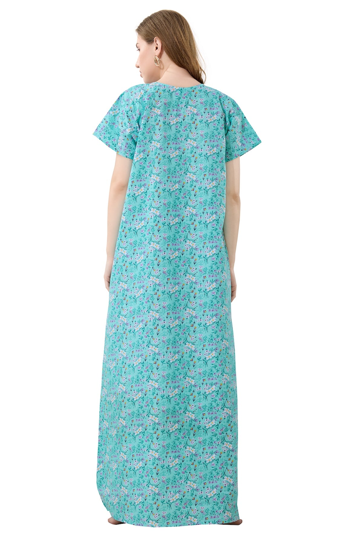 Floral Plus Size Nighty - Green