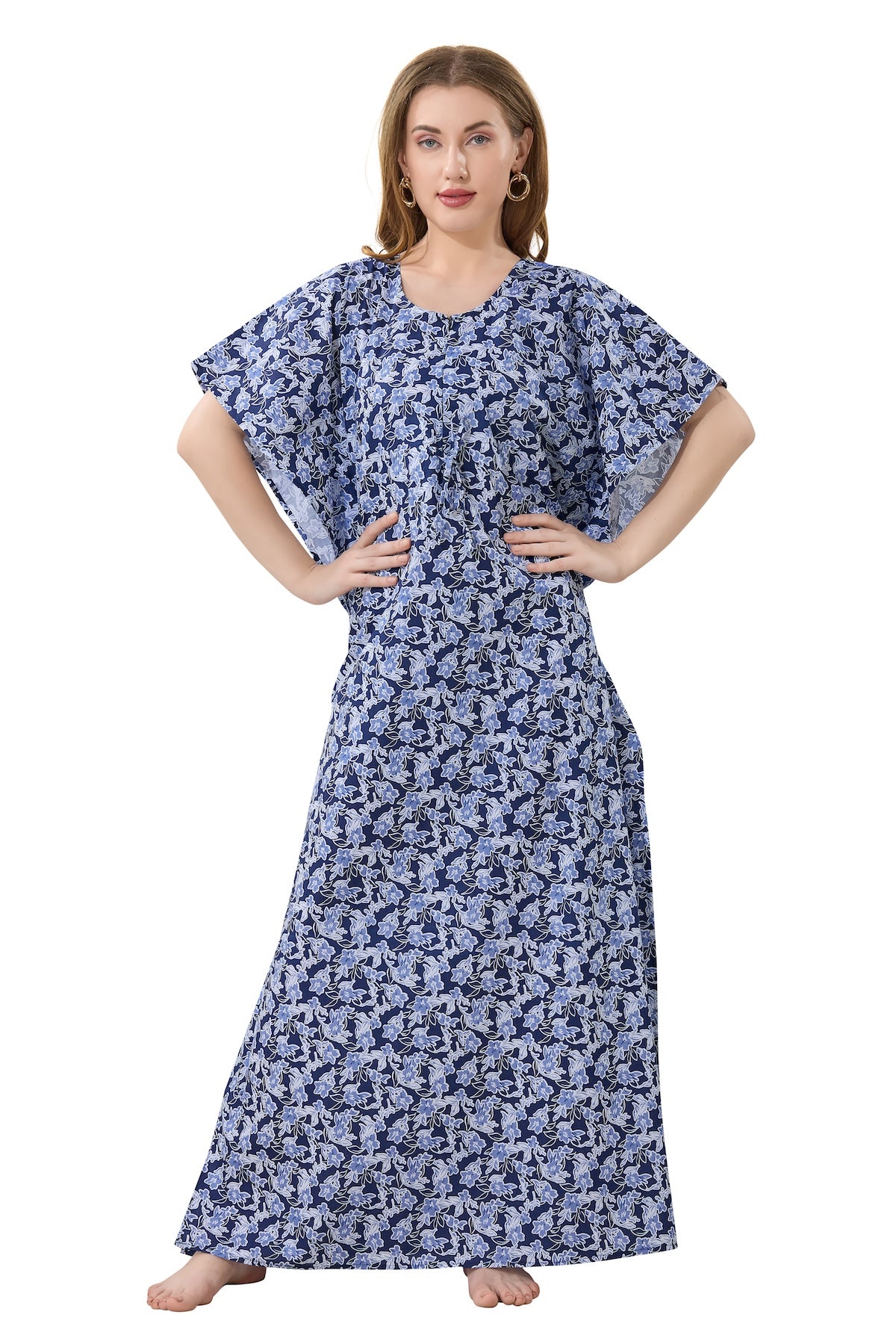 Oh so Comfy Feeding Kaftan Dress - Blue