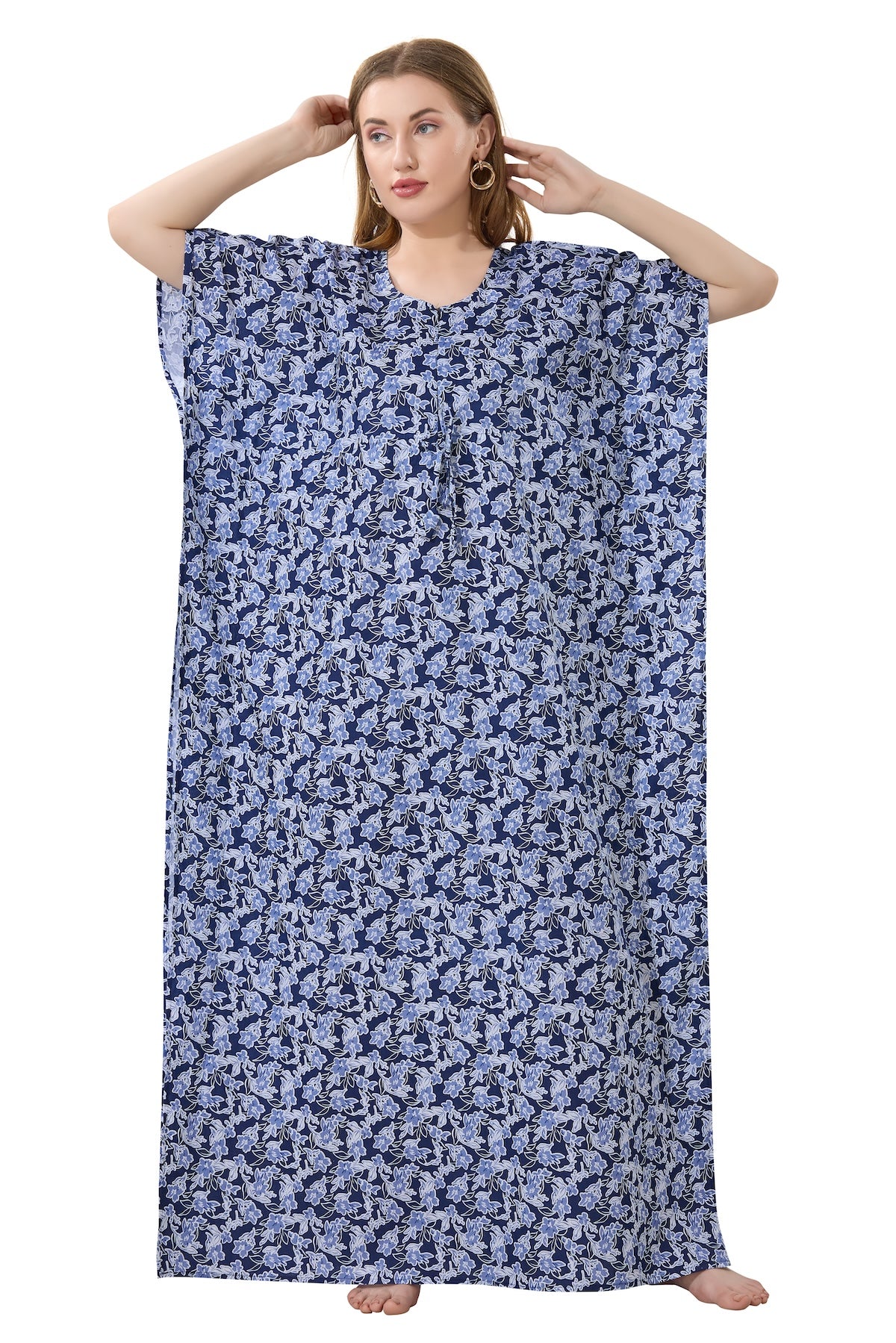 Oh so Comfy Feeding Kaftan Dress - Blue