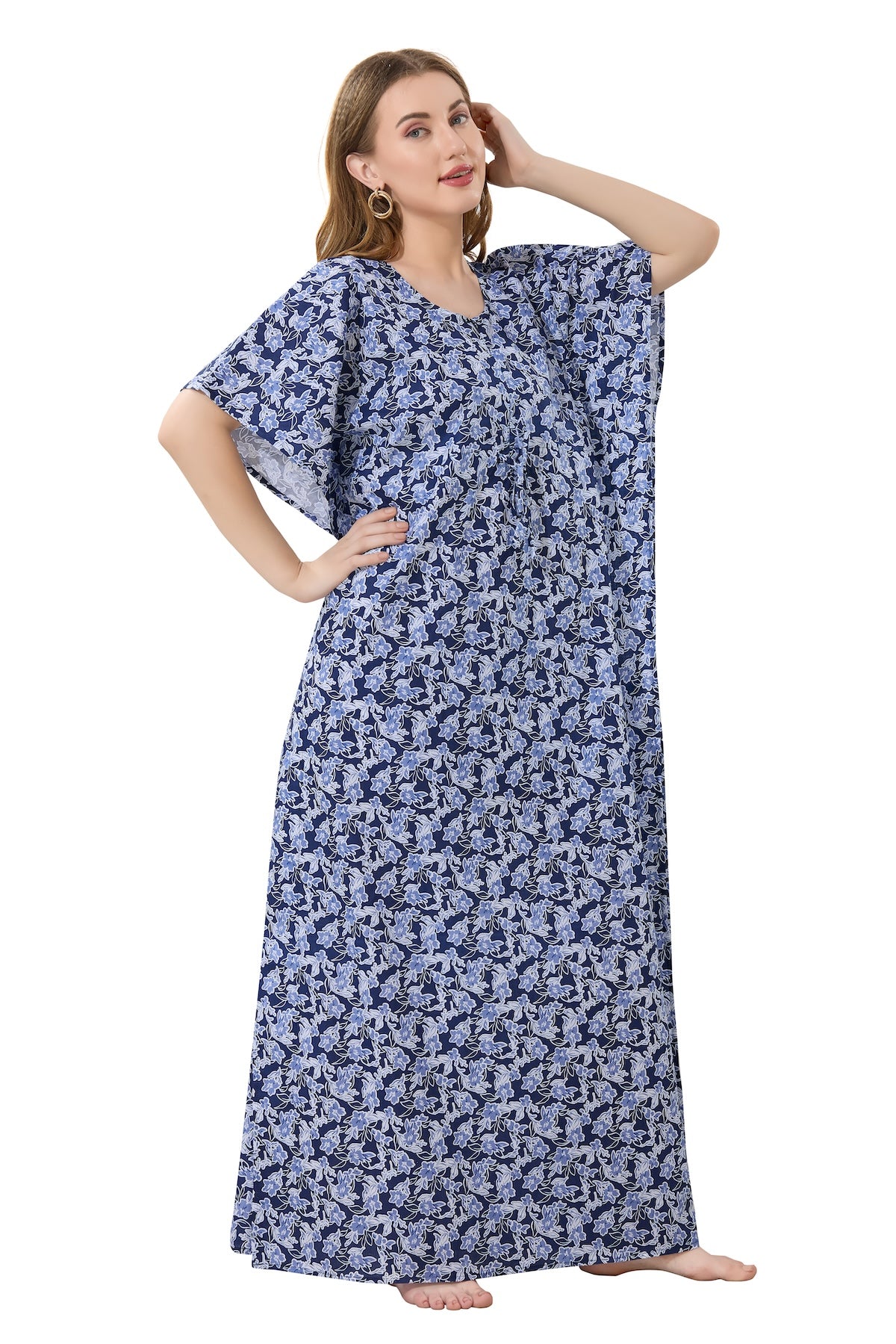 Oh so Comfy Feeding Kaftan Dress - Blue