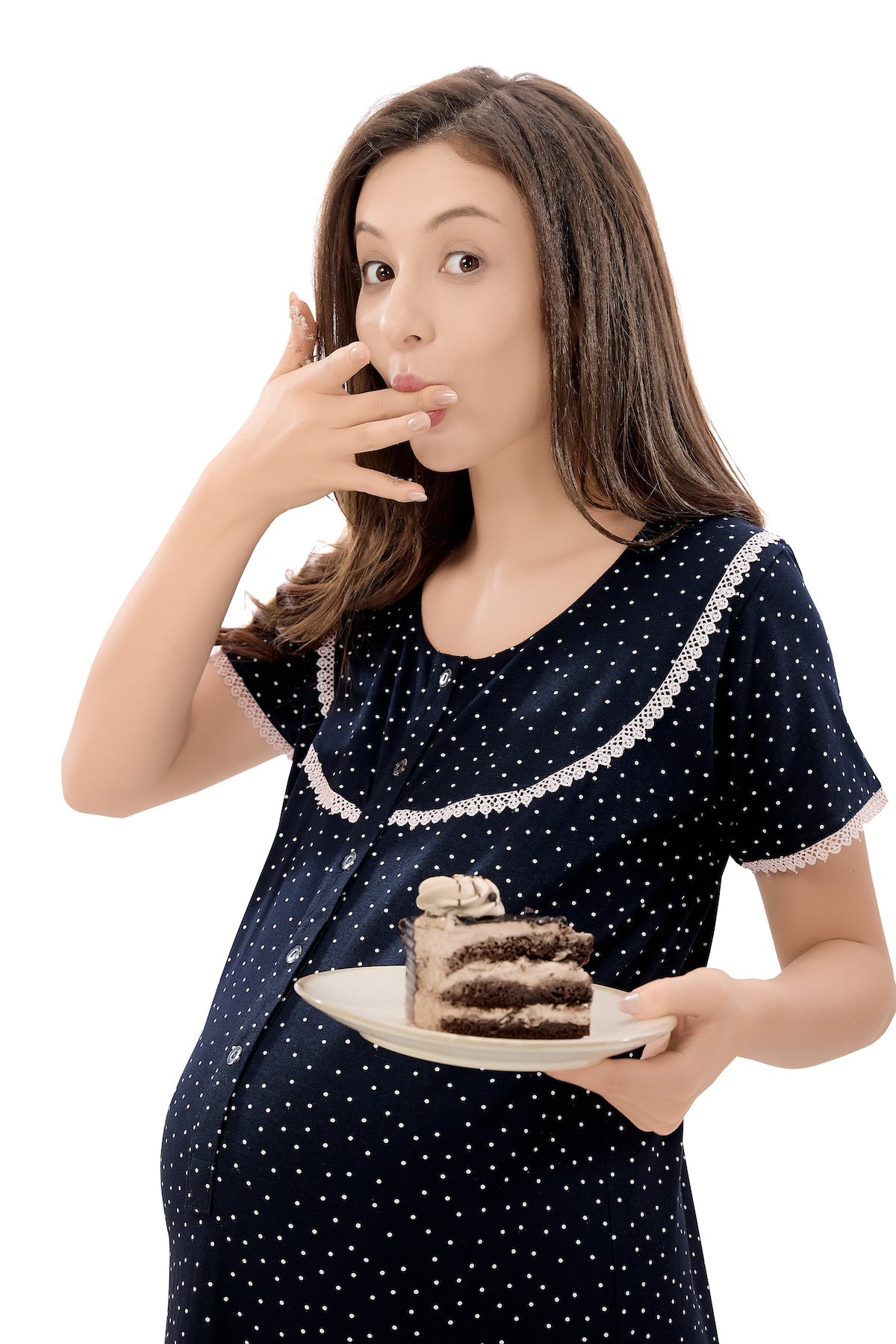 Polka Maternity Dress - Blue