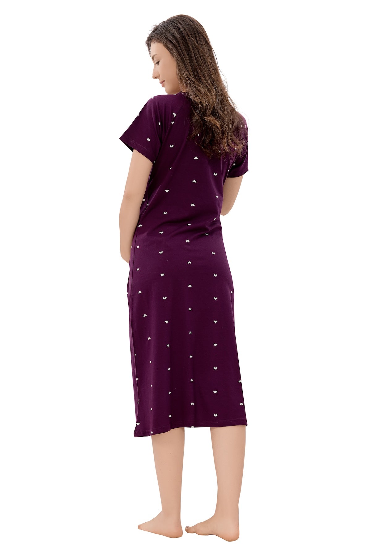 Pretty Heart Maternity Dress - Purple