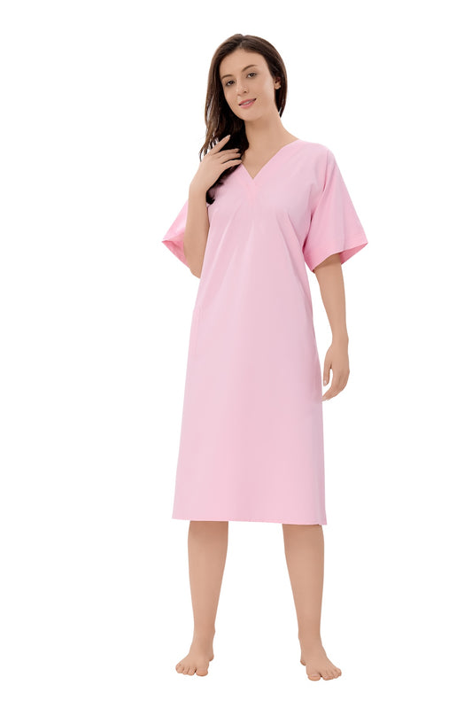 Hospital Patient Gown - Back Open - Unisex - Pink