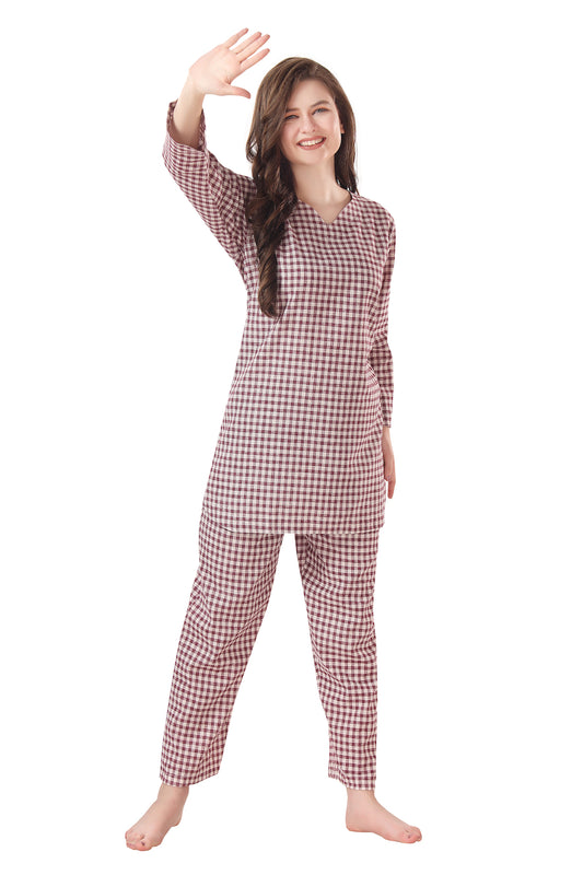 Checkered Purple Coord Set