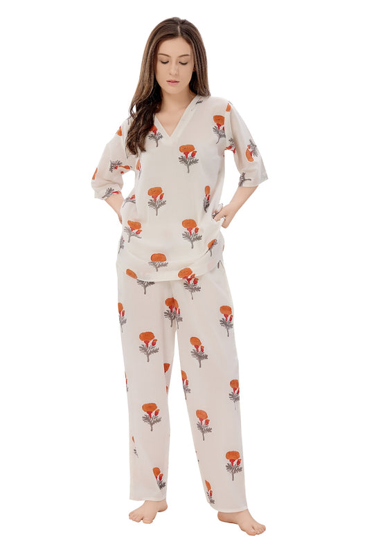 Orange Bloom Coord Set