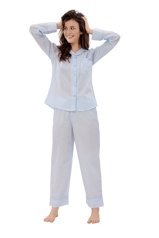 Bosslady Blue Pinstripes Set