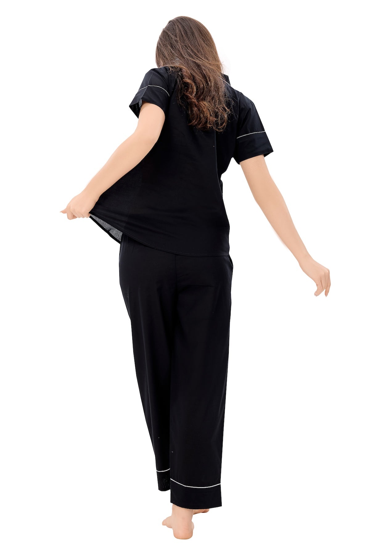 Just Black Nightsuit Set - Half