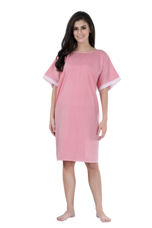 Red Stripes Hospital Gown