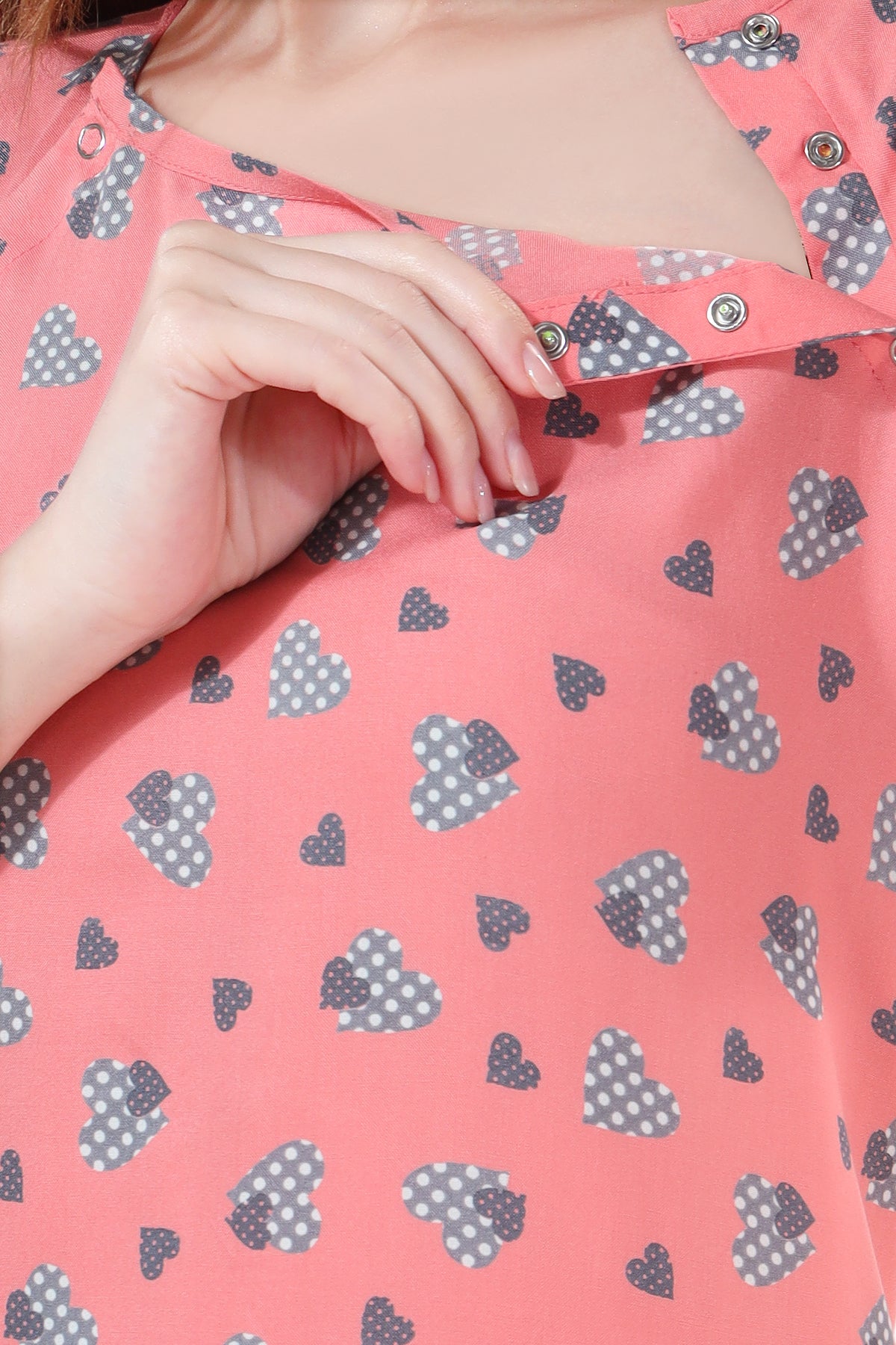 Pretty Hearts Feeding Dress Peach