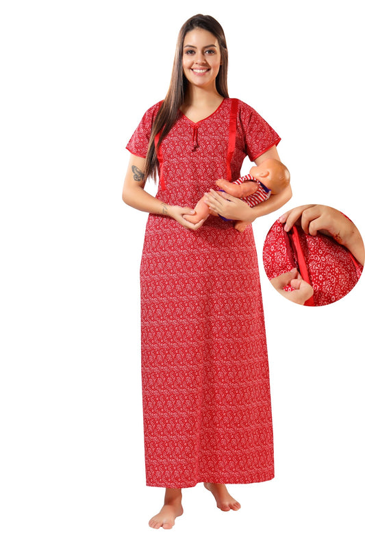 Hidden Zippers Feeding Nighty Red