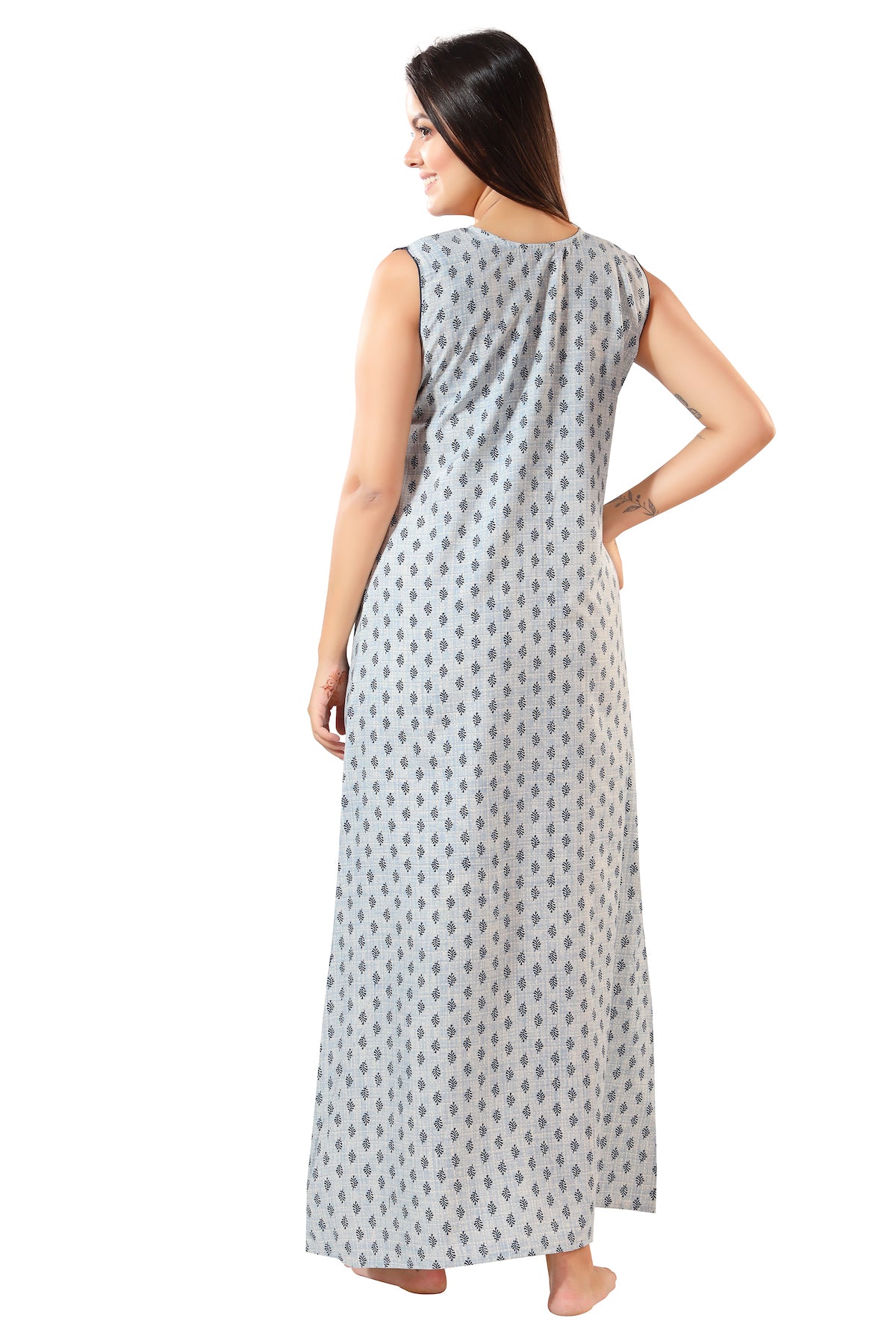 Summer Vibe Sleeveless Nighty Blue