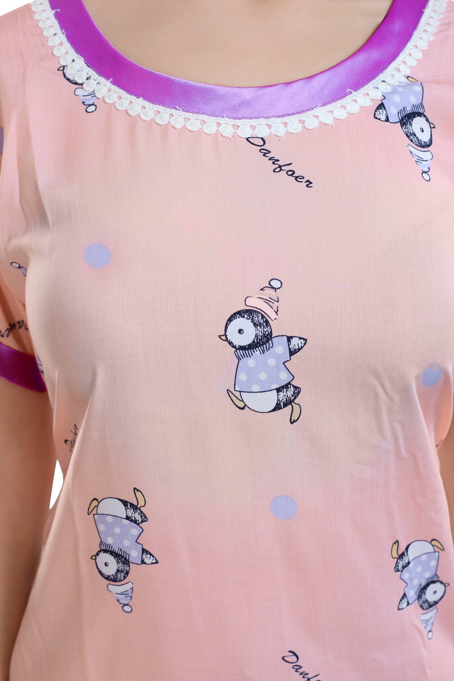 Penguin Print Short Nighty