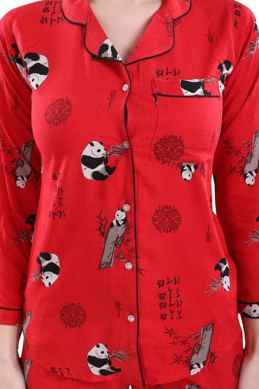 Pandarin Red - Panda Pajama Set