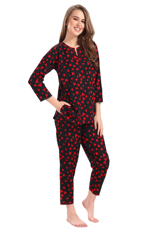 Red hearts Kurta set