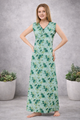 Floral Sleeveless Nighty - Green