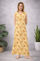 Floral Sleeveless Nighty - Yellow