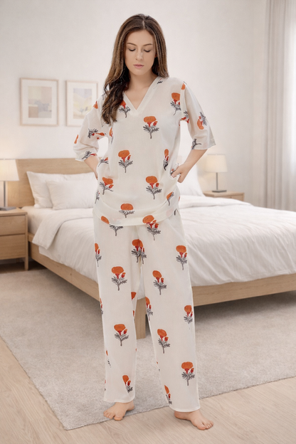 Orange Bloom Coord Set
