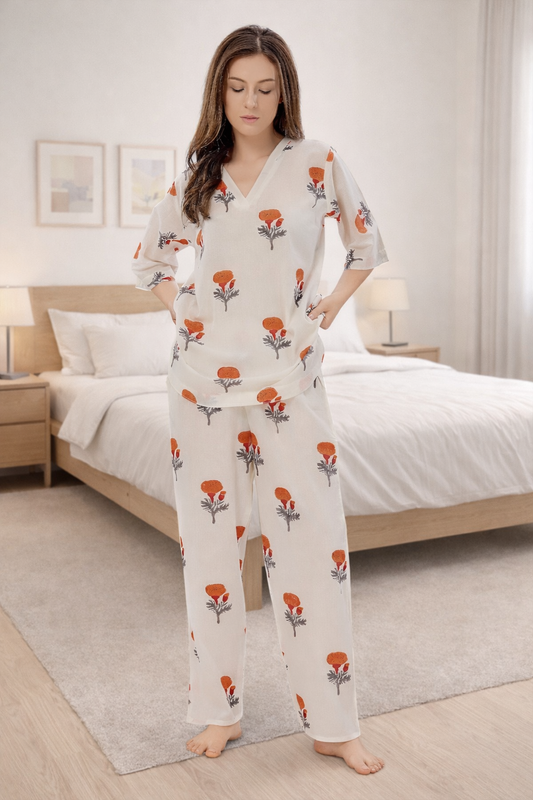 Orange Bloom Coord Set