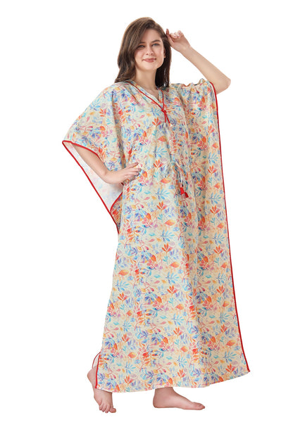 Floral Flowy Kaftan Dress
