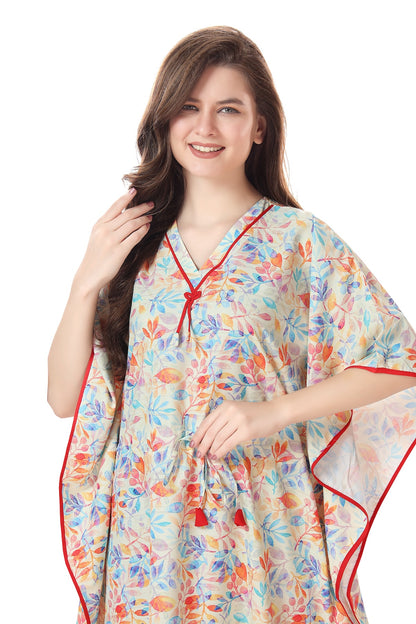 Floral Flowy Kaftan Dress