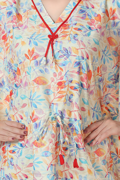 Floral Flowy Kaftan Dress