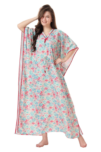 Floral Flowy Kaftan Dress