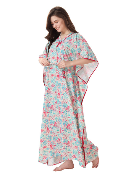 Floral Flowy Kaftan Dress