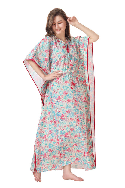 Floral Flowy Kaftan Dress