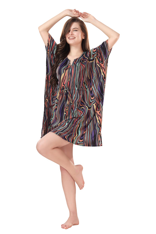 Issa Vibe Multicolor Short Kaftan Beachwear/Loungewear