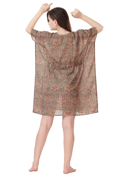 Colorful Bliss Printed Short Kaftan Beachwear/Loungewear