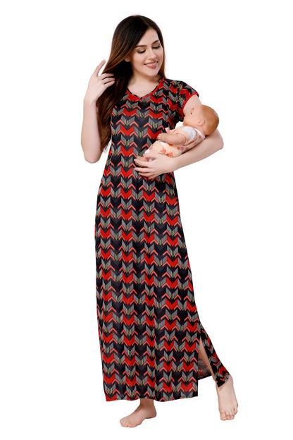 Chevron Feeding Sarina Nighty - Red