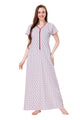 White Summer Cool Night Gown - Red