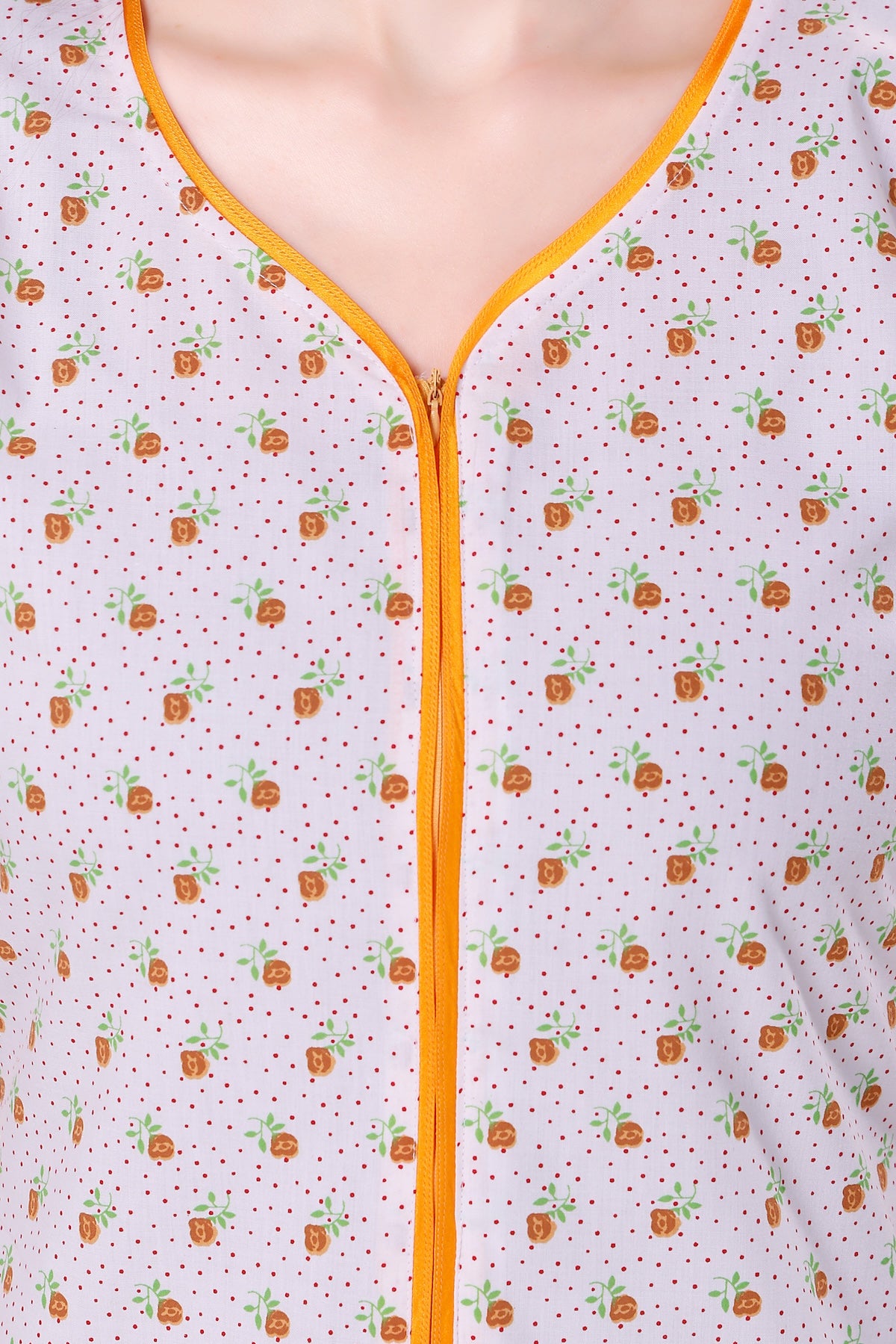 White Summer Cool Night Gown - Yellow